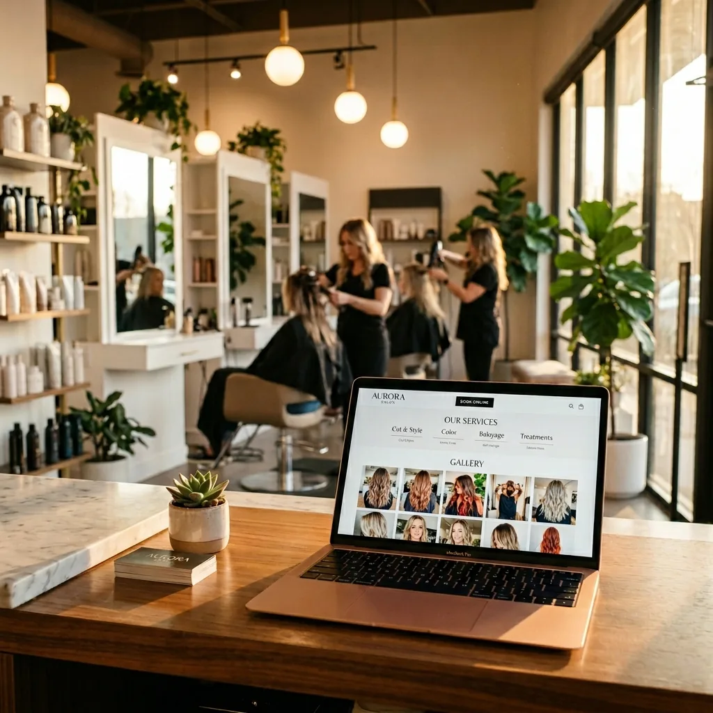 Stylish hair salon interior with modern decor